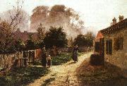 Theodore Clement Steele Village Scene Germany oil painting reproduction